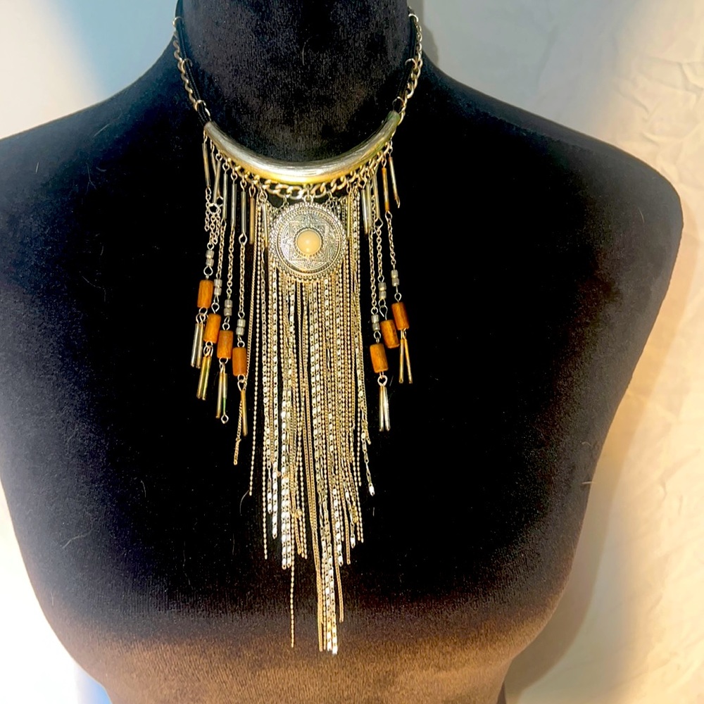 Bohemian chest plate, style necklace with movement and flow very light weight